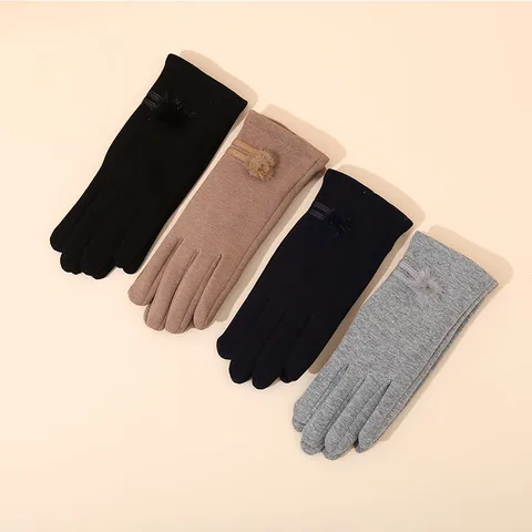 Warm Gloves Winter Dehaired Angora Fleece-lined Thickened Outdoor Riding Wind-Proof And Cold Protection Touch Screen Gloves