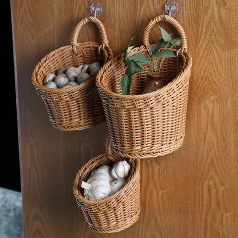 Japanese-style Kitchen Onion, Ginger And Garlic Storage Basket Bathroom Supplies Wall Hanging Storage Basket Door Back Key Storage