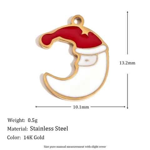 1 Piece 11.7*12.8mm 12.3*15.7mm 8.5*13.4mm 304 Stainless Steel 14K Gold Plated Christmas Hat Snowman Elk Jewelry Accessories Pendant