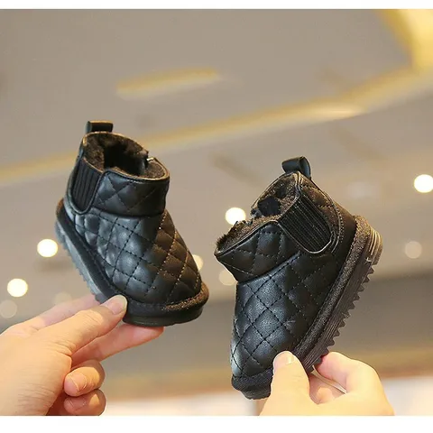 Baby Non-Slip Girls' Winter 2024 New Cotton Shoes Snow Boots Velvet Shoes Children's Thickened Men's Winter Toddler Shoes