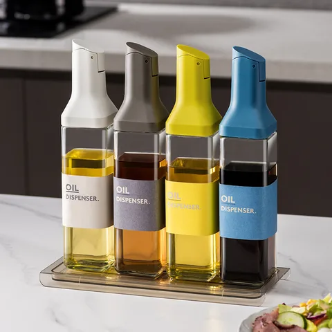 Oil Bottle Household Kitchen Glass Oil Pot Sespery Oil Soy Sauce Vinegar Bottle Seasoning Bottle Vinegar Leak-Proof Oil Tank