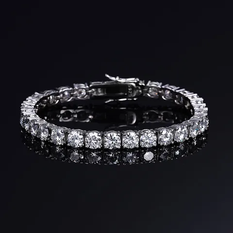 50-point Diamond Moissanite Bracelet For Men And Women S925 Sterling Silver Simple Trendy Elegant Light Luxury Niche  Silver Bracelet