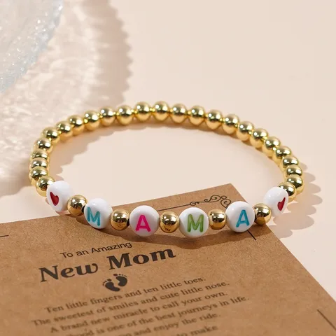 Modern Style Classic Style Letter Heart Shape Seed Bead Copper Wholesale Bracelets