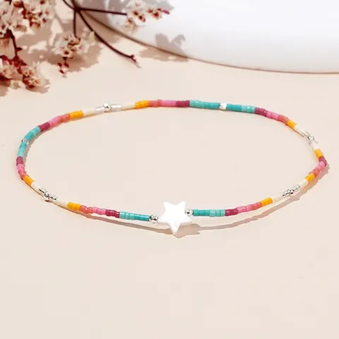 Wholesale Jewelry Vacation Sweet Star Natural Stone Anklet