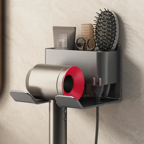 Gun Gray Hair Dryer Rack Punch-free Bathroom Punch-free Barber Shop Household Hair Dryer Hair Dryer Bracket