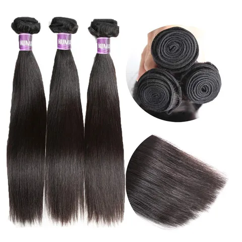 Women's Elegant Holiday Street Real Hair Long Straight Hair Wigs