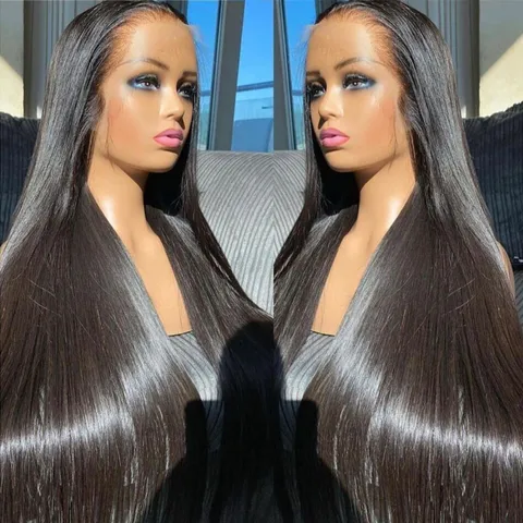 Women's Elegant Holiday Street Real Hair Long Straight Hair Wigs