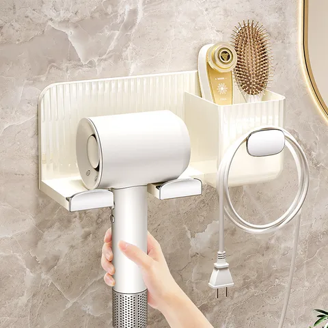 Bolan Hair Dryer Rack Punch-free Bathroom Wall-mounted Hair Dryer Bracket Bathroom Household Hair Dryer Rack