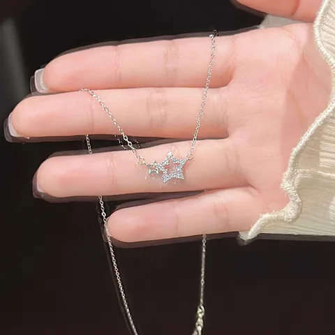 Five-pointed Star Necklace Women's Summer Niche Design Star Chain Light Luxury Simple Wishing Star Chain