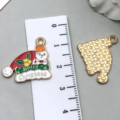 1 Piece 20 PCS/Package 16x23mm 17x22mm Alloy Christmas Tree Santa Claus Gingerbread Jewelry Accessories Pendant