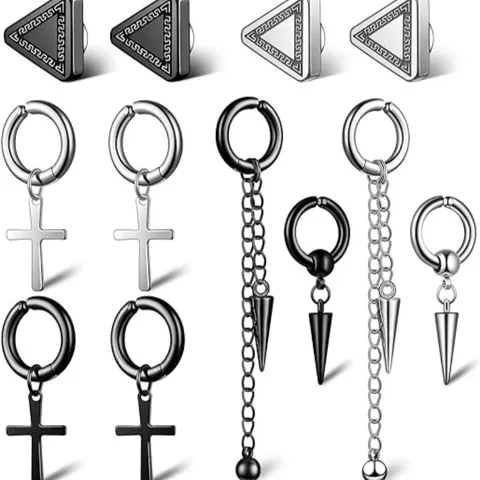 Fashion Titanium Steel Cross Magnet Earrings Bts Bulletproof Youth Group Ear Clip Men's And Women's Earrings