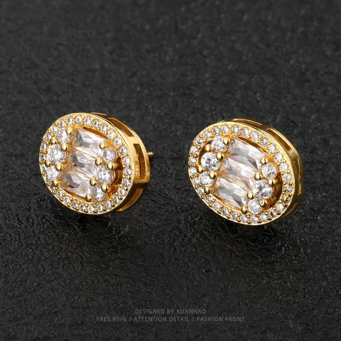 1 Pair Hip-Hop Simple Style Geometric Plating Copper Ear Studs