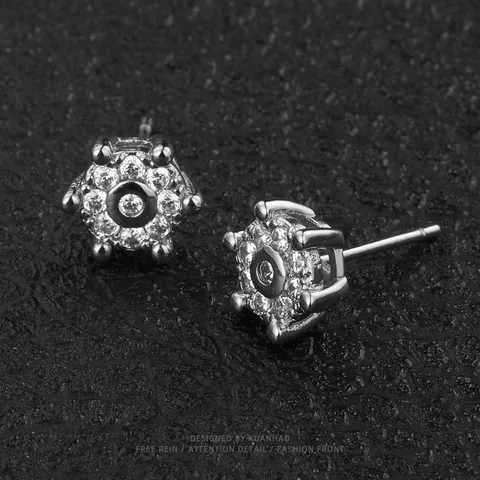 1 Pair Hip-Hop Geometric Plating Copper Ear Studs