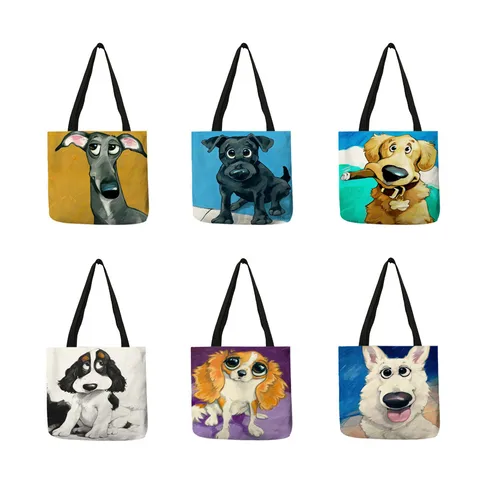 Women's Cute Dog Polyester Shopping Bags