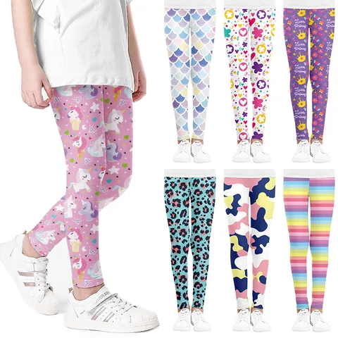 Summer Thin Girls' Leggings Outside Cartoon Printed Children's Milk Silk Anti-mosquito Pants Wholesale  Supply