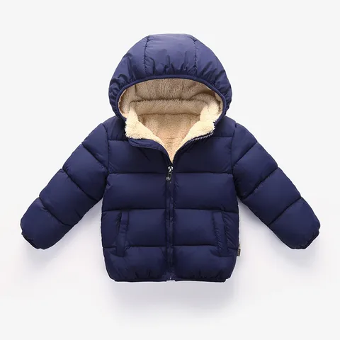 Factory Direct  Children's Down Cotton-padded Jacket Winter Clothing Plus Velvet For Boys And Girls Baby Children's Clothing Thick Coat Children's Cotton-padded Jacket