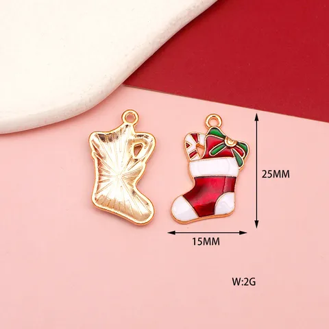 10 PCS/Package 15*23mm 15*24mm 16*22MM Alloy Rhinestones Christmas Tree Snowman Elk Jewelry Accessories Pendant