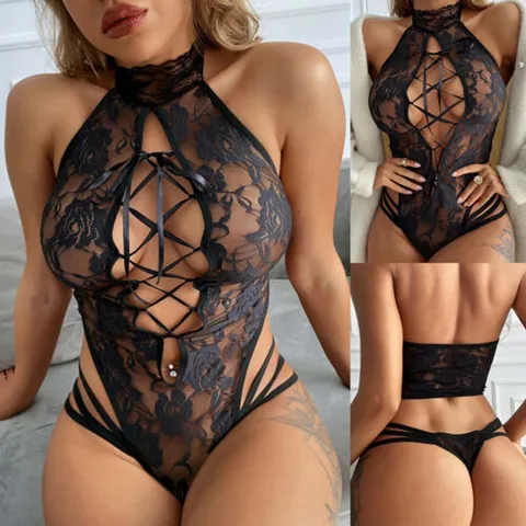 Women's Sexy Lace Sexy Lingerie Sets Home Sleeping Lace Bras See-Through Sexy Lingerie