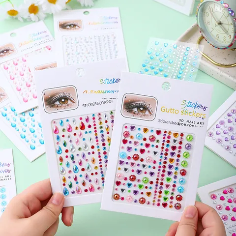 Children's Water Drops Teardrops Love Face Diamond Paste DIY Creative Makeup Decoration Pearl Gem Diamond Paste