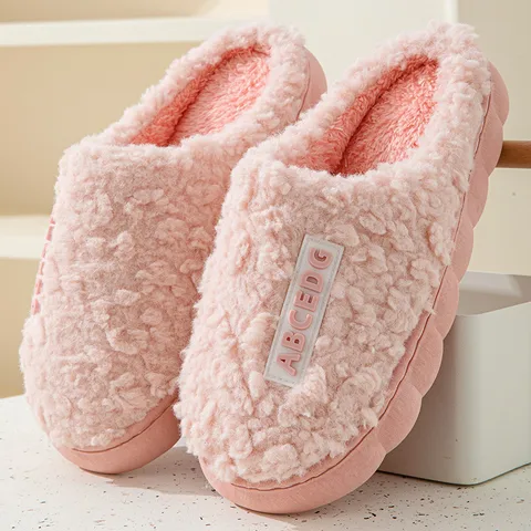 Online Celebrity Couple Autumn And Winter Cotton Slippers Men's Indoor Home Warm Thickened Confinement Shoes Outdoor Furry Shoes Women