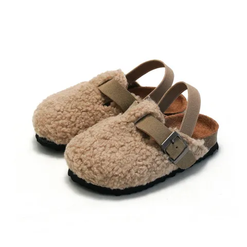 RUIZUSTOCK RUIZUSTOCK Autumn And Winter New Children's Cork Sandals And Slippers Outerwear Boys And Girls Suede Warm Sandals