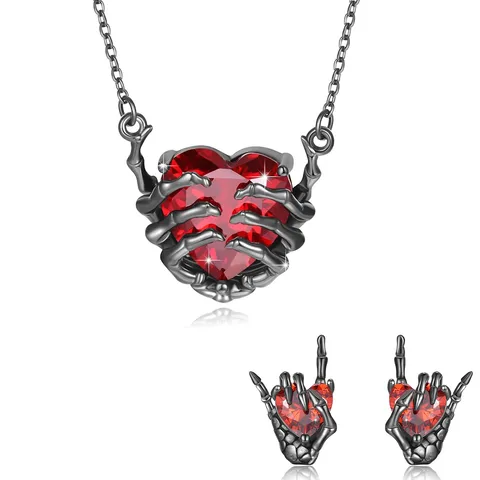 Gothic Exaggerated Heart Shape Alloy Halloween Women's Jewelry Set