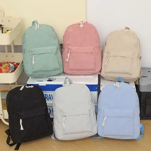 Factory Wholesale School Bag Female Korean Harajuku  Senior High School Student Personality Velvet College Style Backpack Women's Backpack