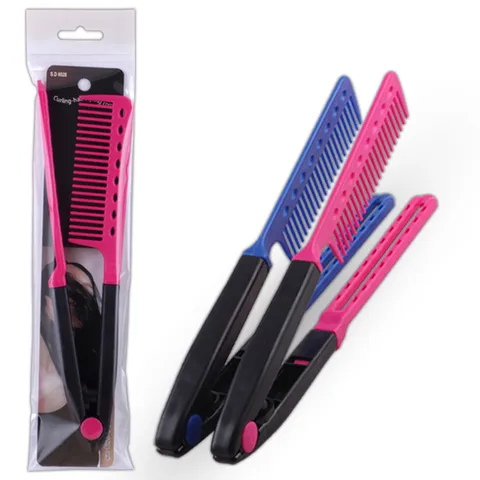 6028 Korean Hot Hair Styling New V-shaped Clip Design Curly Hair Comb Dual-purpose Hair Comb Straighten Comb