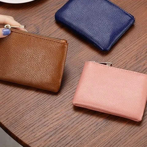 Factory Direct New Men And Women Mini Coin Purse Ultra-thin Exquisite Zipper Coin Bag Short Small Wallet Key Bag