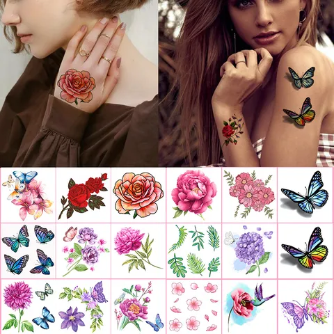 Flower Water Transfer Paper Tattoos & Body Art 1 Piece