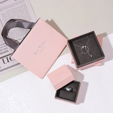 Japanese Pink Jewelry Box Ring Necklace Earrings Box Fashion Jewelry Storage Box Jewelry Box Handbag Wholesale