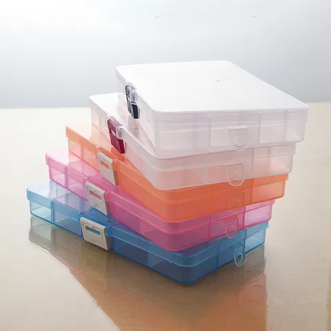 Small 15-grid Transparent Plastic Removable Jewelry Storage And Classification Medicine Box Cosmetic Needle And Line Fishing Gear Supplies Storage Box