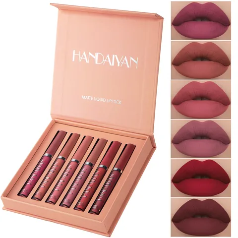 Fashion No Stain On Cup Liquid Lipstick Lip Gloss 6 Pieces Set