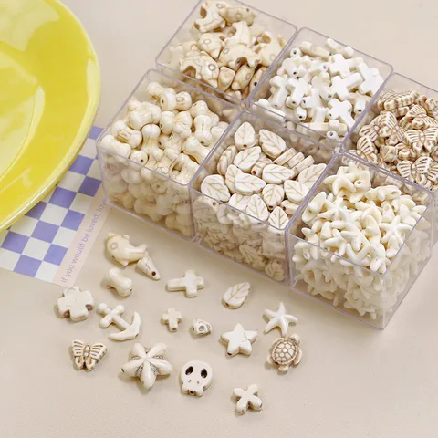 10 PCS/Package Howlite Water Droplets Starfish Skull Beads