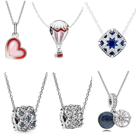 Sweet Doll Constellation Crown Sterling Silver Artificial Gemstones Pendant Necklace In Bulk