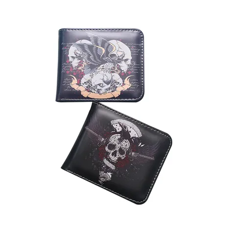 Unisex Skull PVC Open Wallets