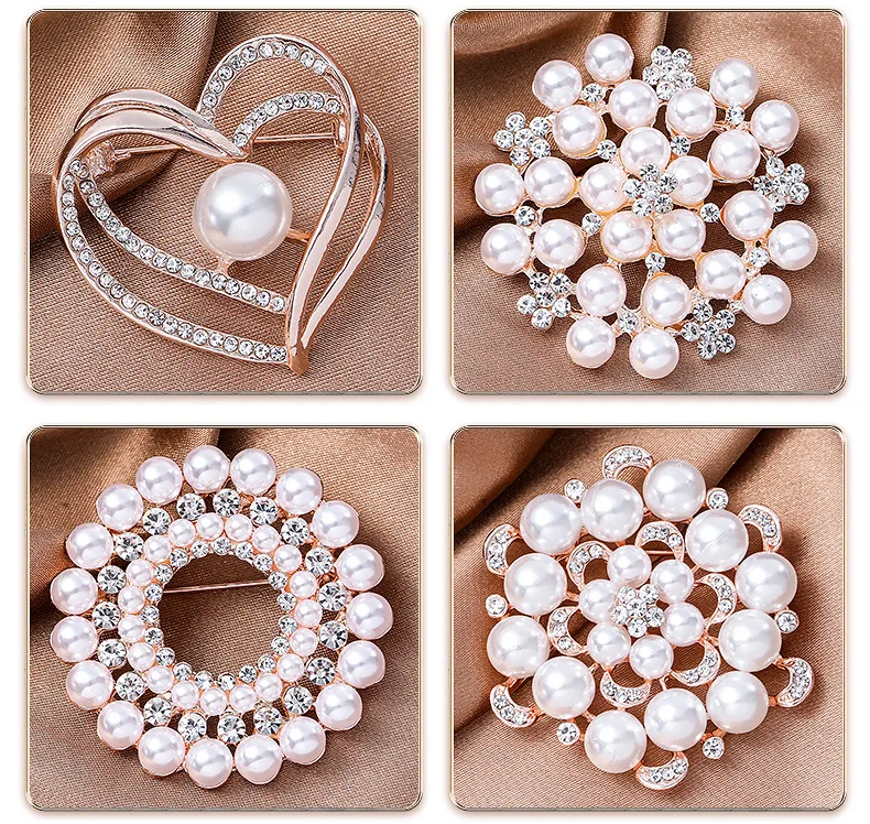 Elegant Heart Shape Flower Butterfly Imitation Pearl Alloy Rhinestone Women's Brooches