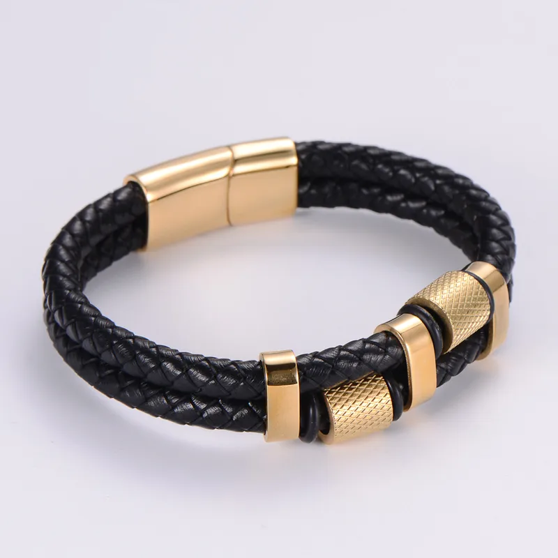 Fashion 304 Stainless Steel No Inlaid 18K Gold Plated Men'S