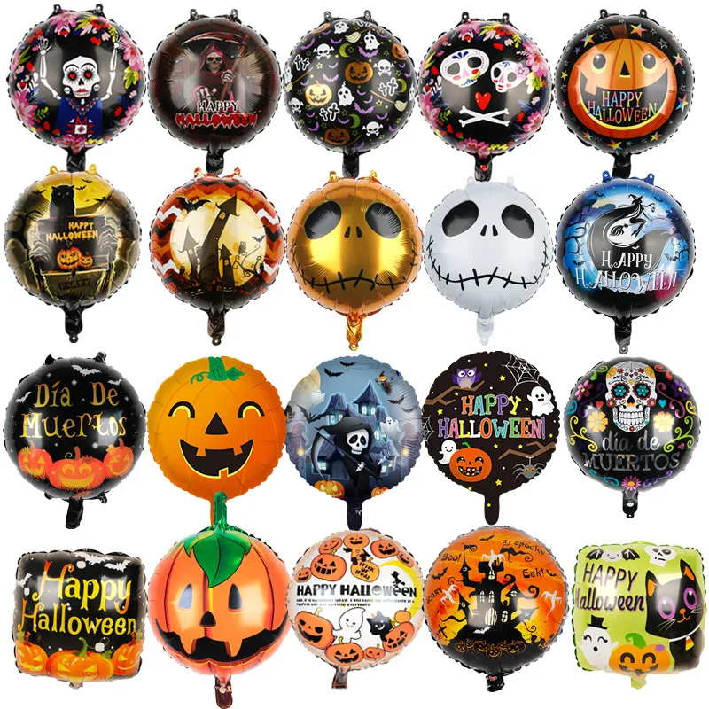 Halloween Pumpkin Bat Skull Aluminum Film Party Balloons