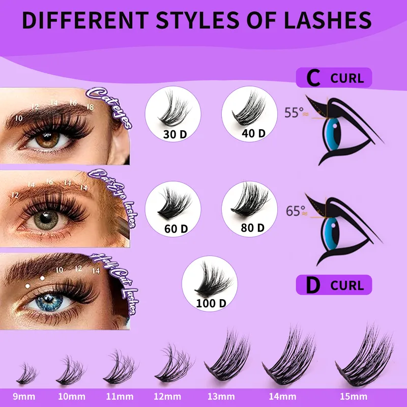 DIY False Eyelashes Fluffy D 30P 60P 80P 100P Hot  Hair Europe And The United States  Wholesale