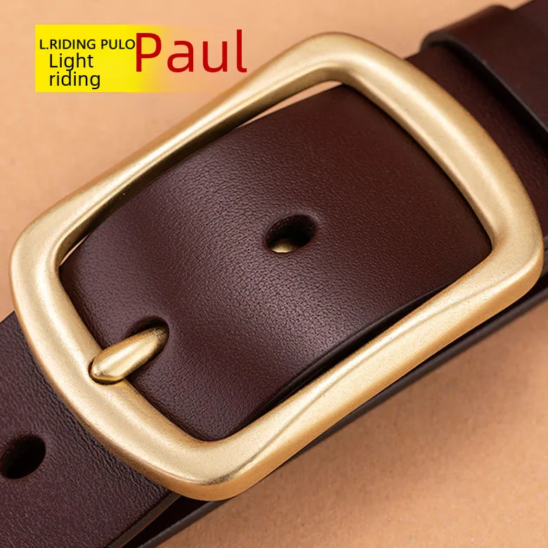 Genuine Goods POLO Paul Men's Pin Buckle Belt Pin Buckle Belt [send Puncher]]