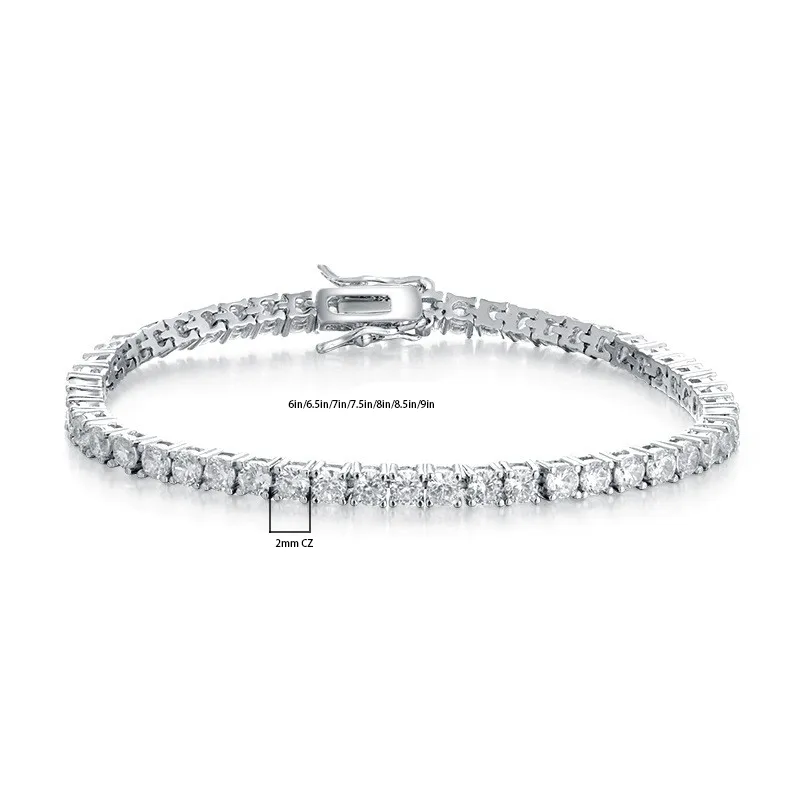 Brass Casual Classic Style Round Plating Inlay Zircon Tennis Bracelet