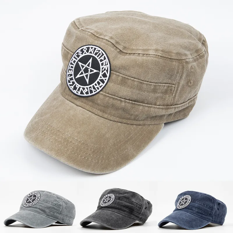 Men's Casual Geometric Star Embroidery Curved Eaves Ivy Cap