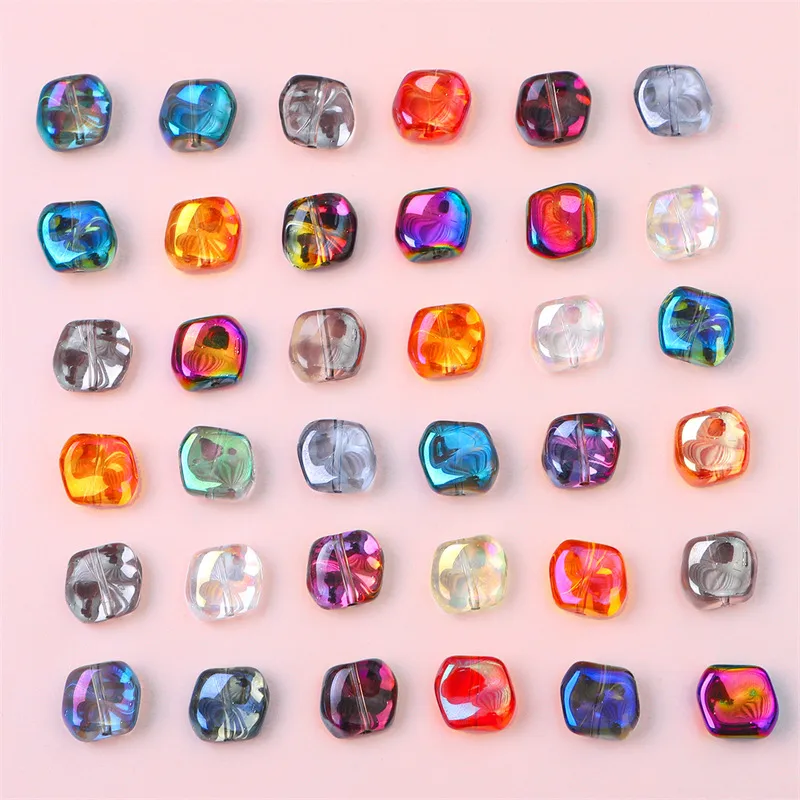 20 PCS/Package 12×11mm Hole 1~1.9mm Glass Geometric Beads