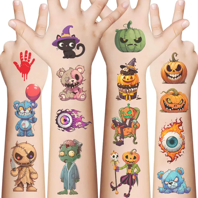 Halloween Pumpkin PVC Tattoos & Body Art 10 PCS/Package