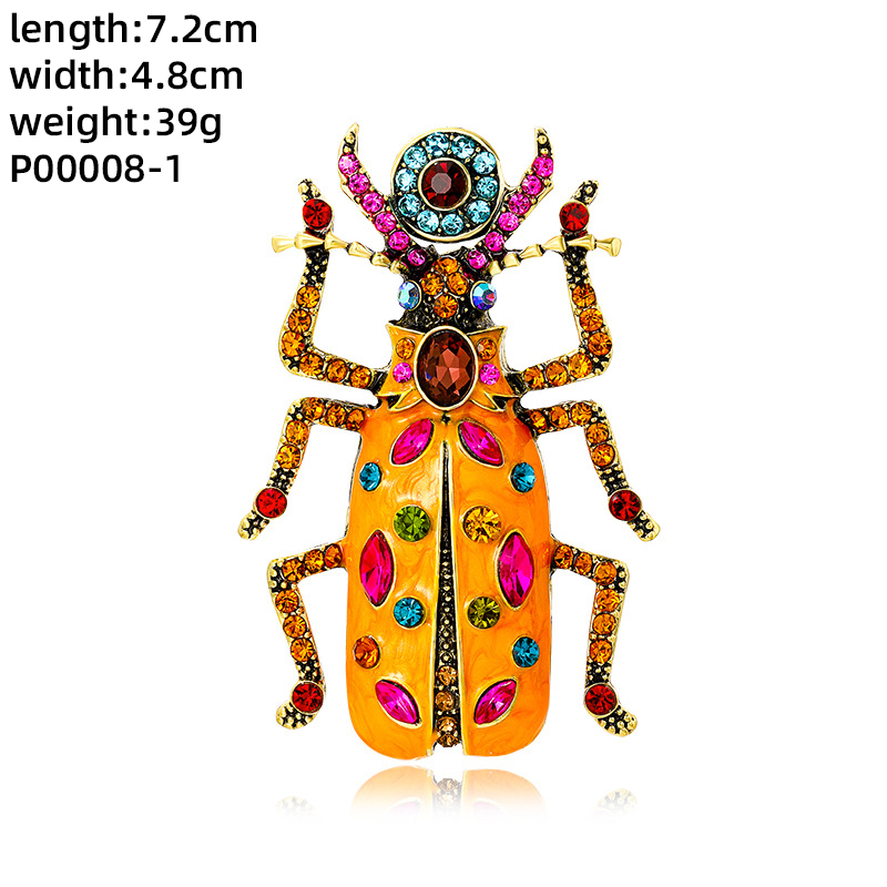 Novelty Insect Alloy Enamel Inlay Zircon Unisex Brooches display picture 12