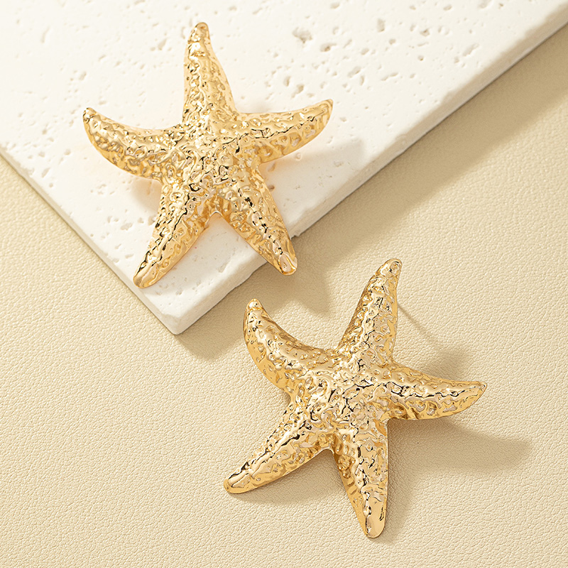 1 Pair Hawaiian Beach Starfish Plating Alloy Ear Studs display picture 2