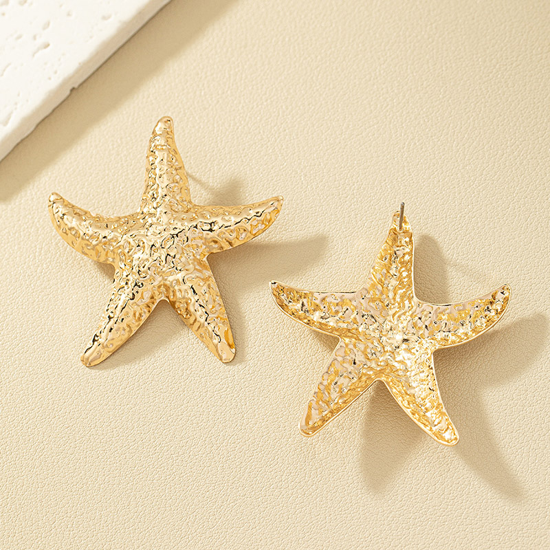 1 Pair Hawaiian Beach Starfish Plating Alloy Ear Studs display picture 6