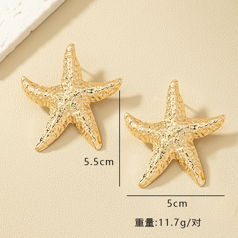 1 Pair Hawaiian Beach Starfish Plating Alloy Ear Studs display picture 5