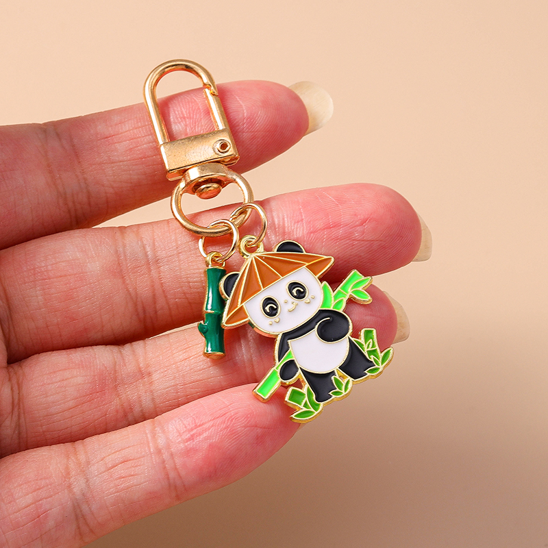 Casual Cute Commute Panda Bamboo Alloy Keychain display picture 19